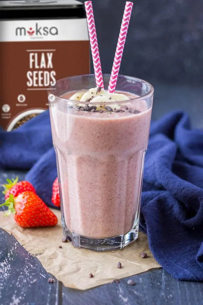 Flax Seed Strawberry Smoothie