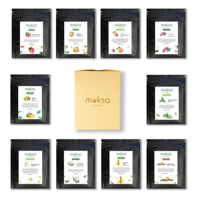 10 Tea Sampler Box | Assorted Flavour Teas | Eco-Friendly Bags - MoksaExpectMiracles