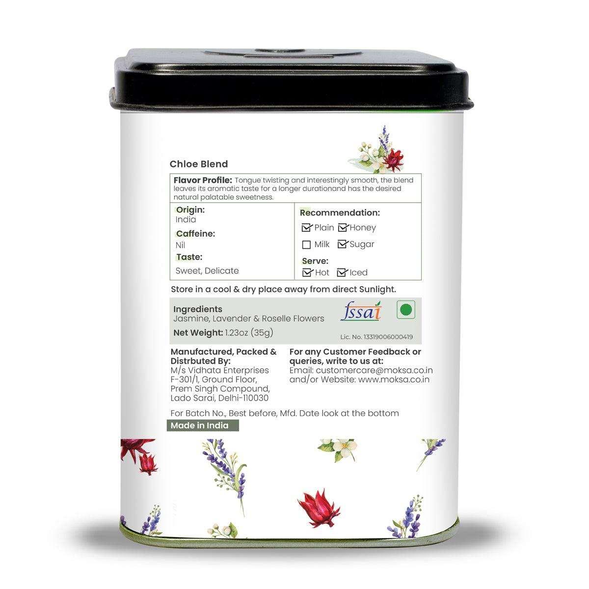 Leaf Jasmine, Roselle & Lavender Blend Tea - 35gm - MoksaExpectMiracles